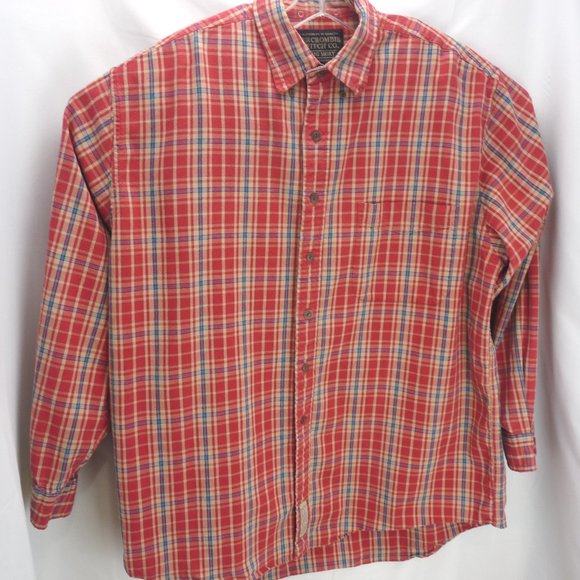 Abercrombie & Fitch The Big Shirt Mens Size Large Red & Blue Plaid 100% Cotton - Picture 1 of 9